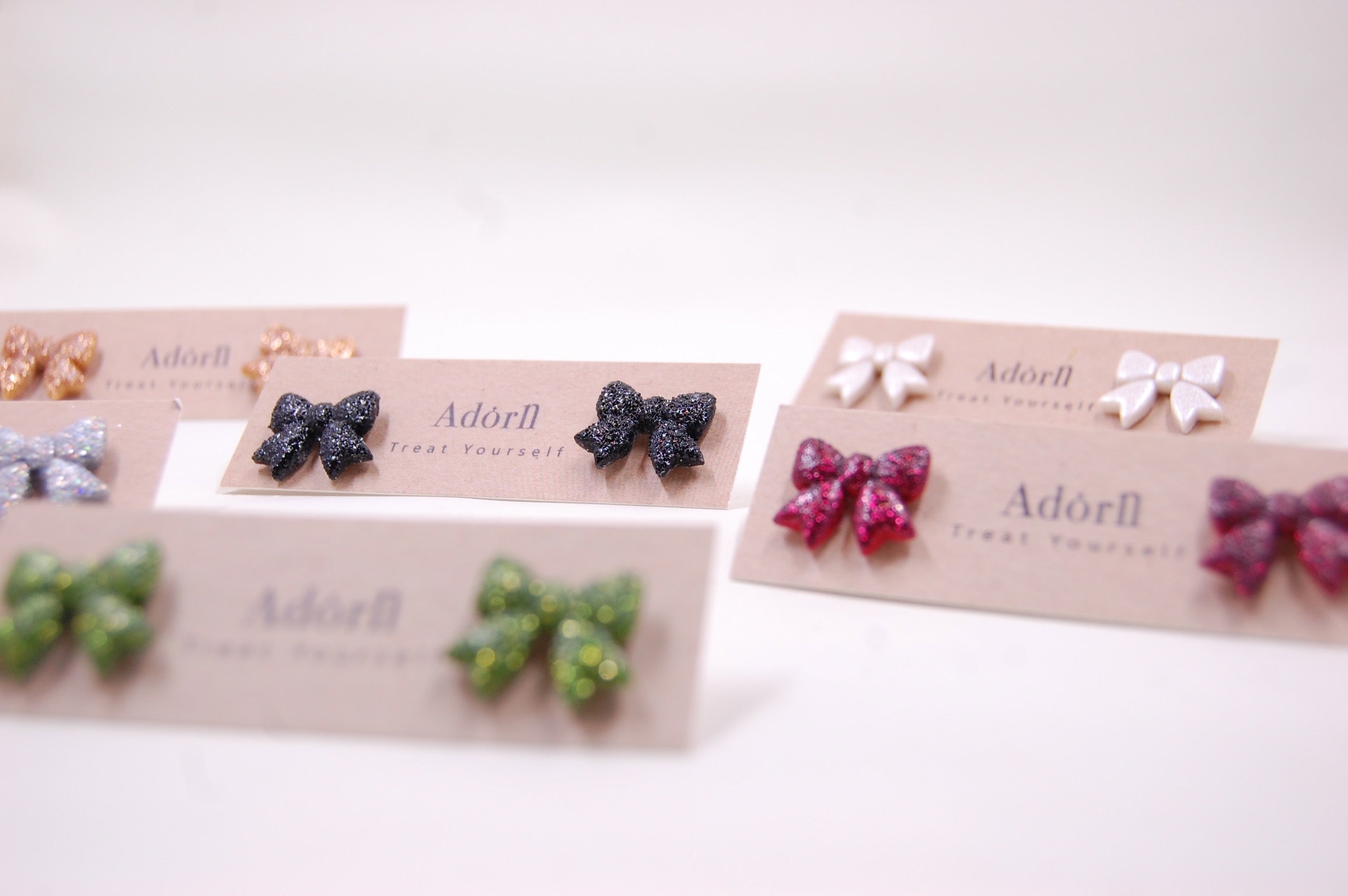Glitter Bow Studs