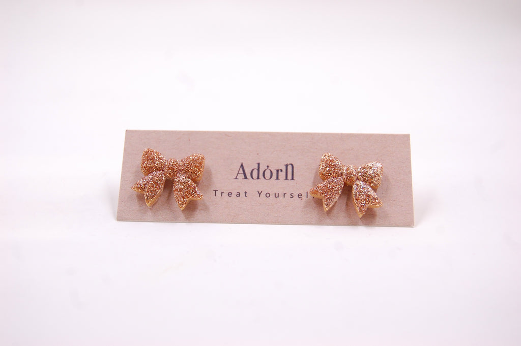 Glitter Bow Studs